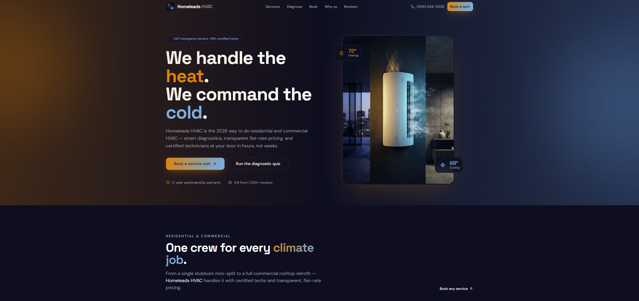 HVAC & Cooling website concept