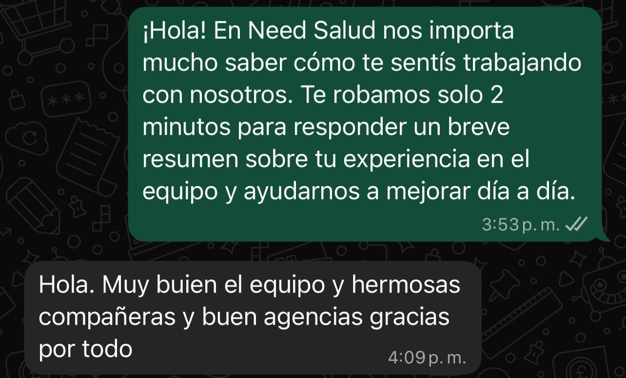 Captura de WhatsApp testimonio Miriam P.
