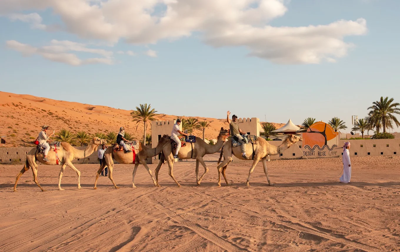 Camel caravan safari at Desert Rose Camp