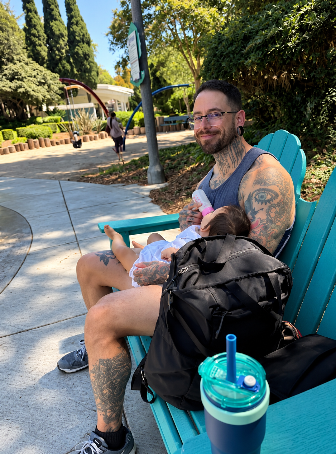 Sam Rodriguez with his baby