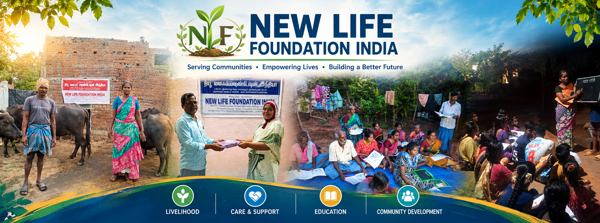 New Life Foundation India community activities banner