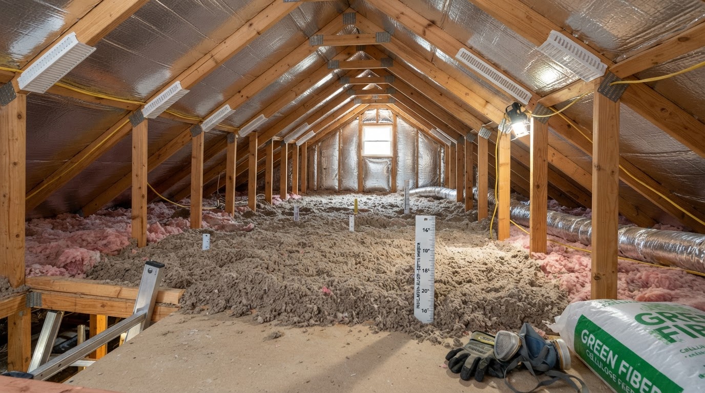 Blown-In Attic Insulation project completed by Coastal Synergy in Statesboro GA