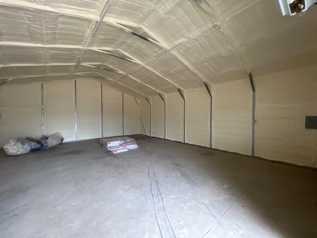 Large steel building spray foam insulation by Coastal Synergy in Savannah GA