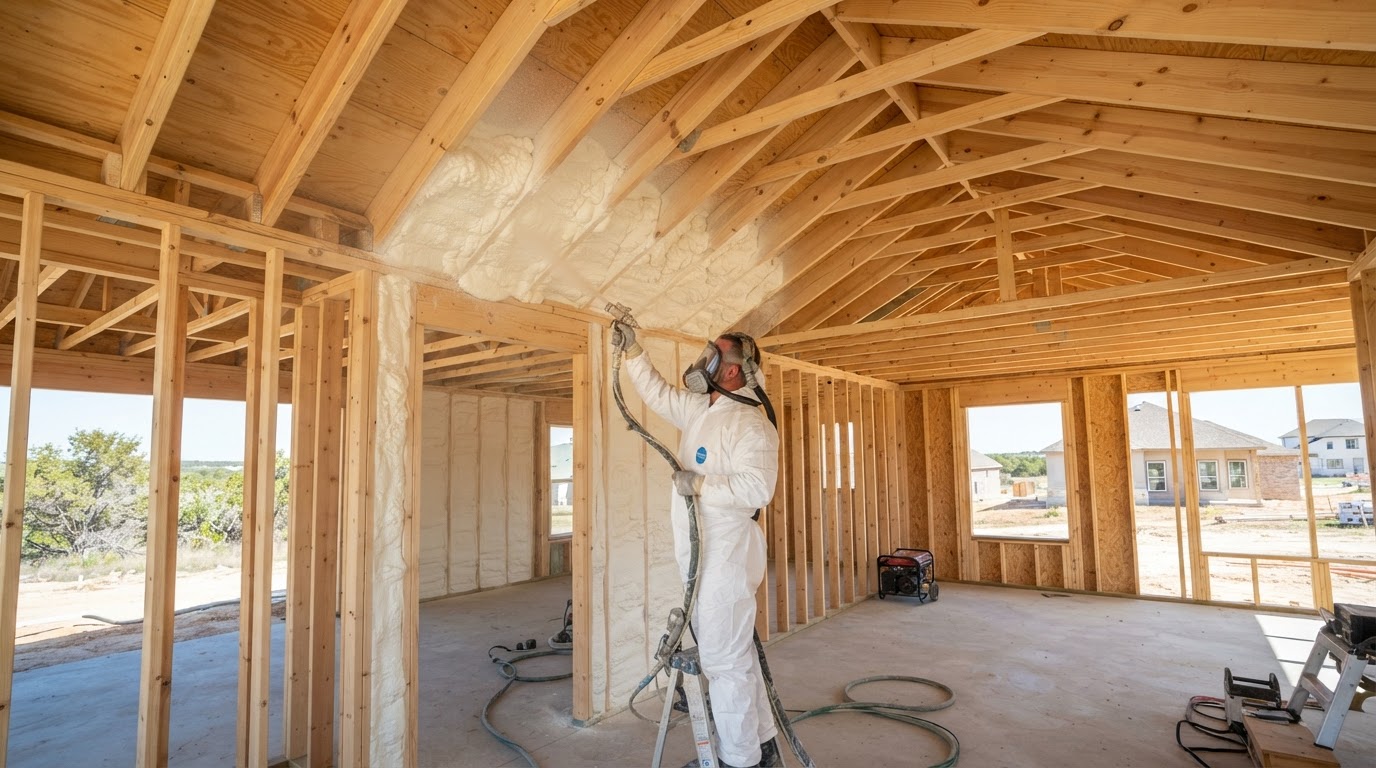 New construction spray foam insulation in San Marcos