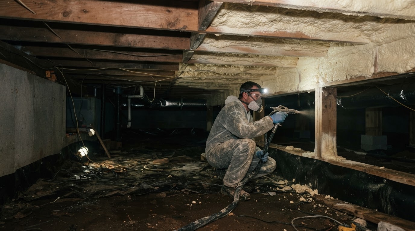 Crawl space spray foam insulation in San Marcos