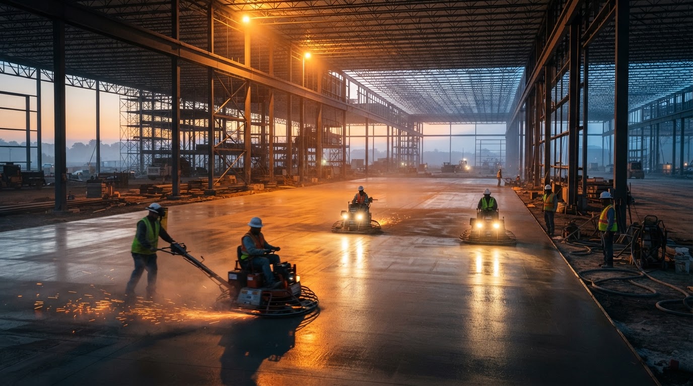 Construcción de losa industrial de alta resistencia