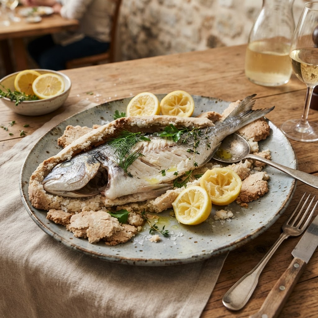 Dorada en costra de sal