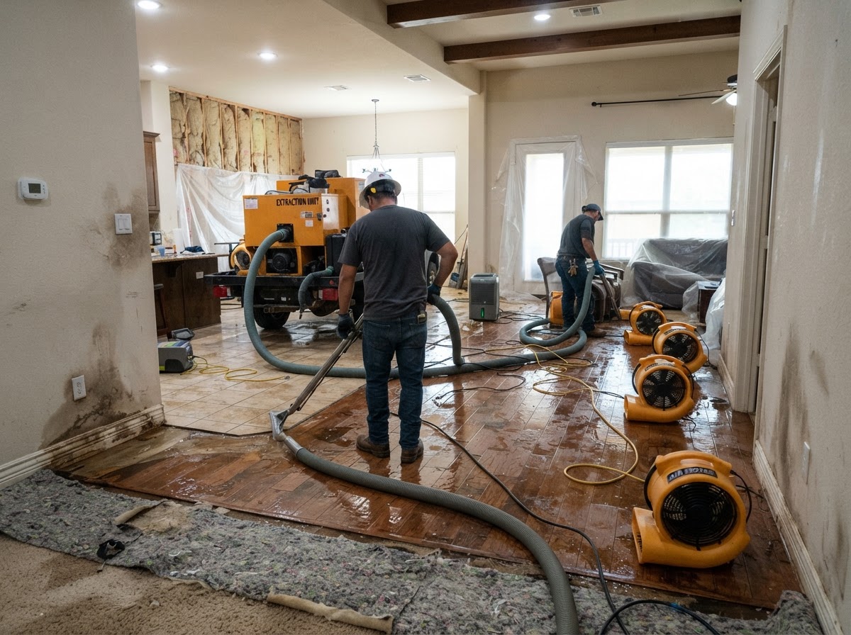 Professional water damage restoration and extraction in Round Rock Texas