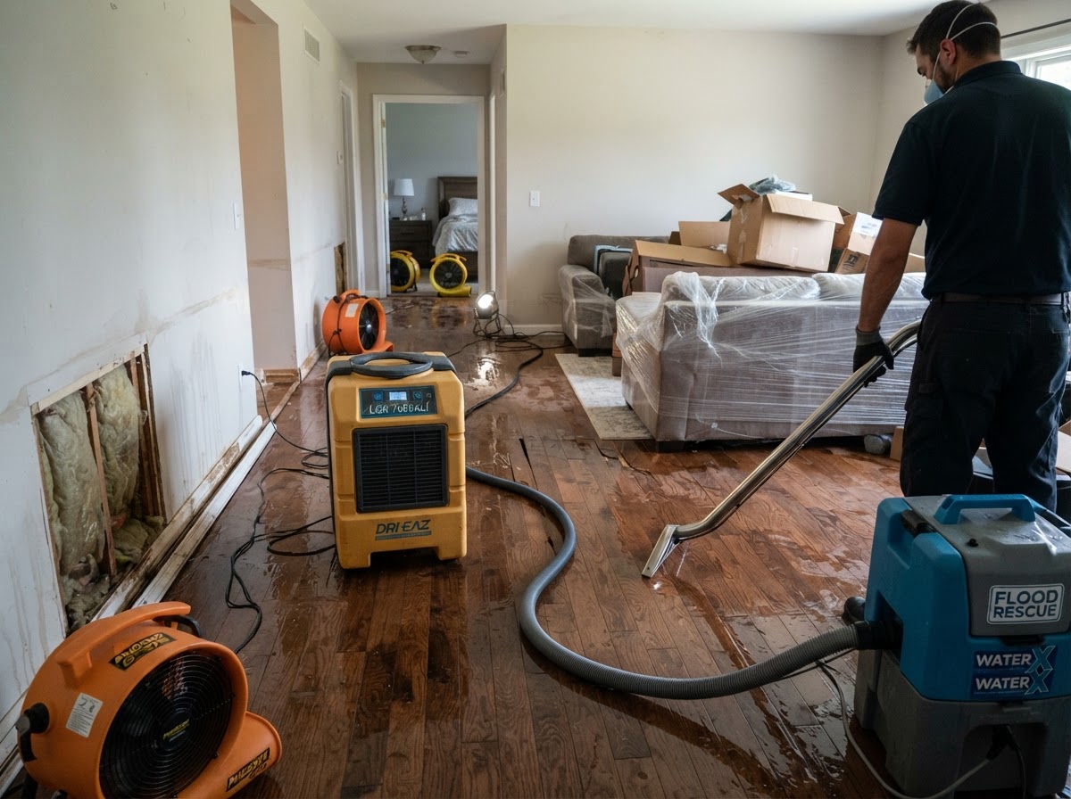 Flood damage cleanup in Leander Texas