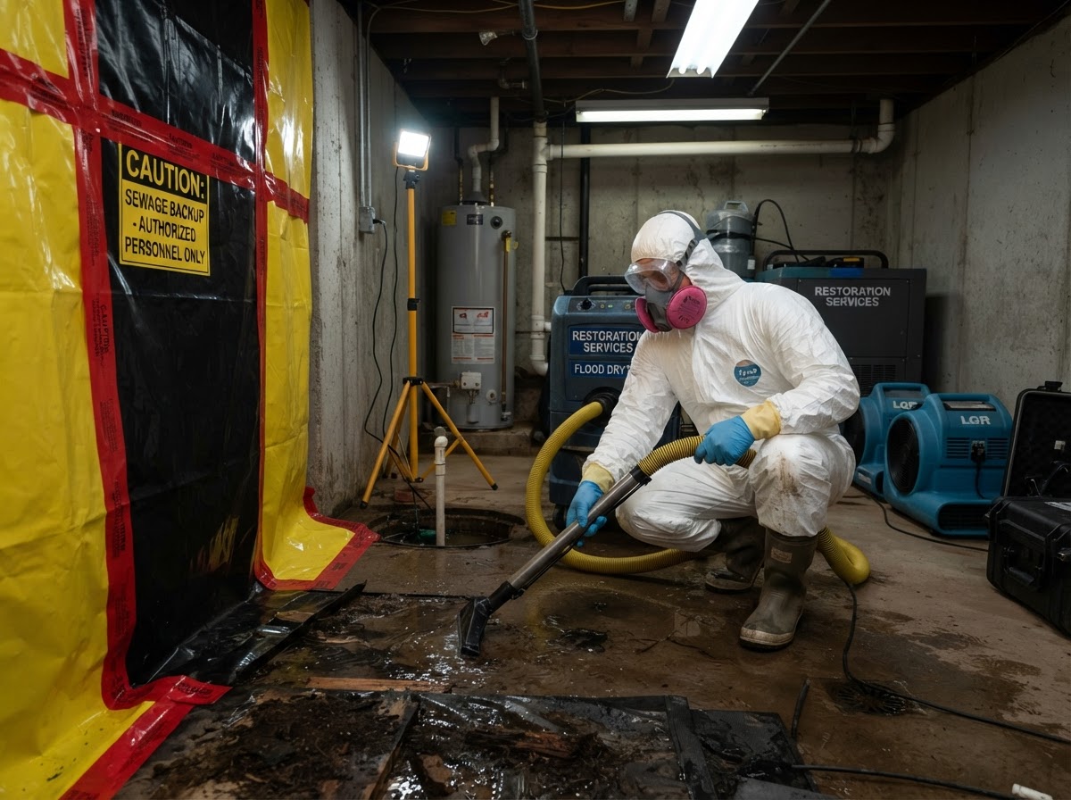 Sewage backup and black water cleanup near Leander