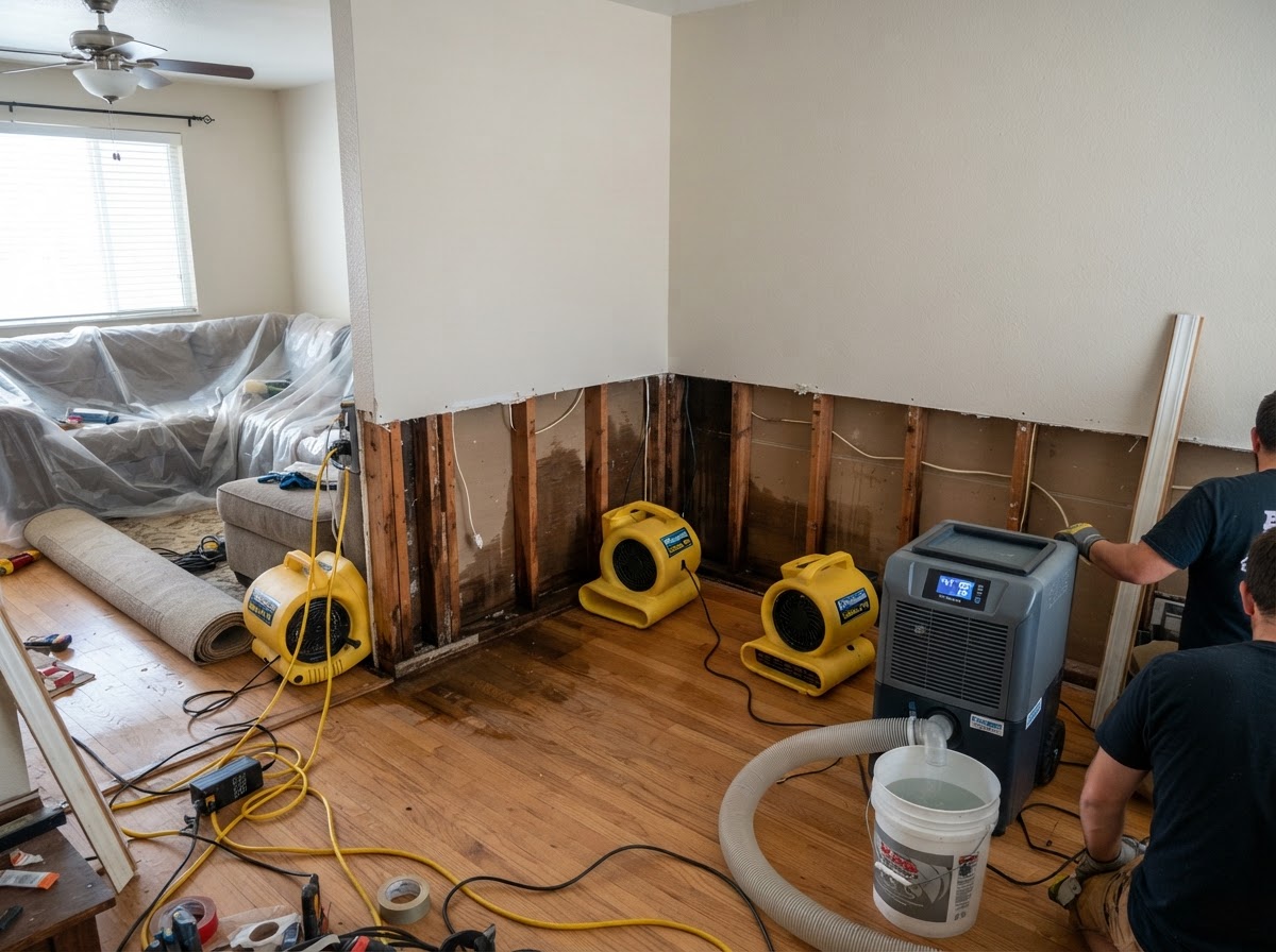 Structural drying and dehumidification in Leander