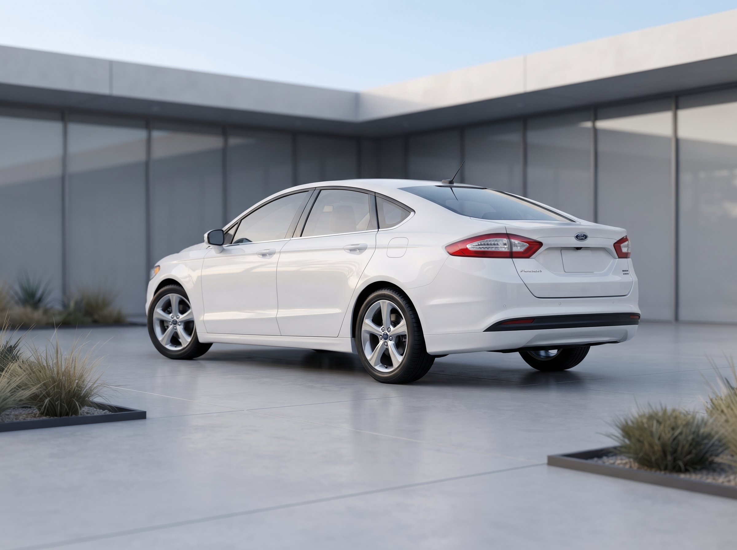 White Ford Fusion thumbnail 3