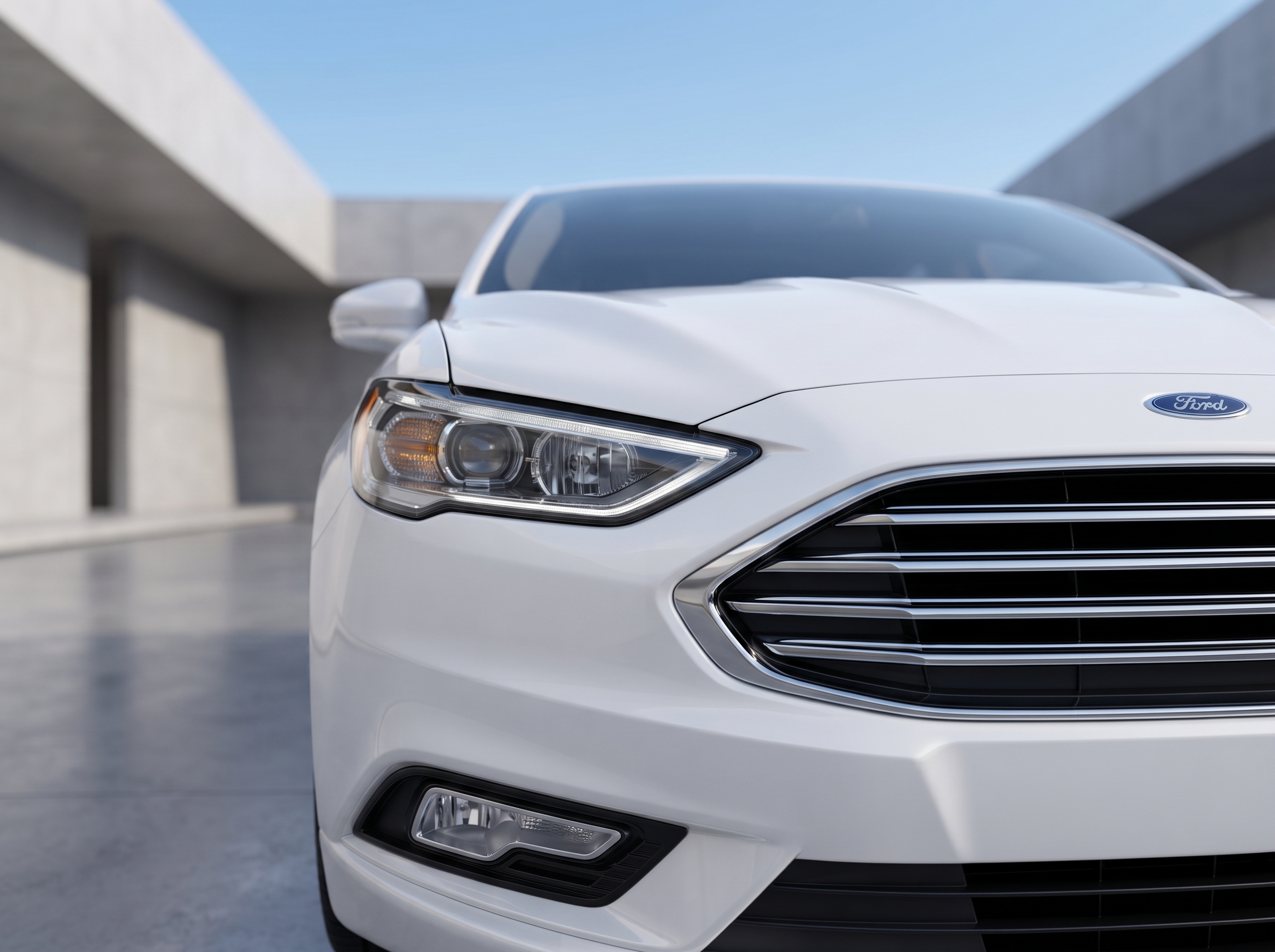 White Ford Fusion thumbnail 4