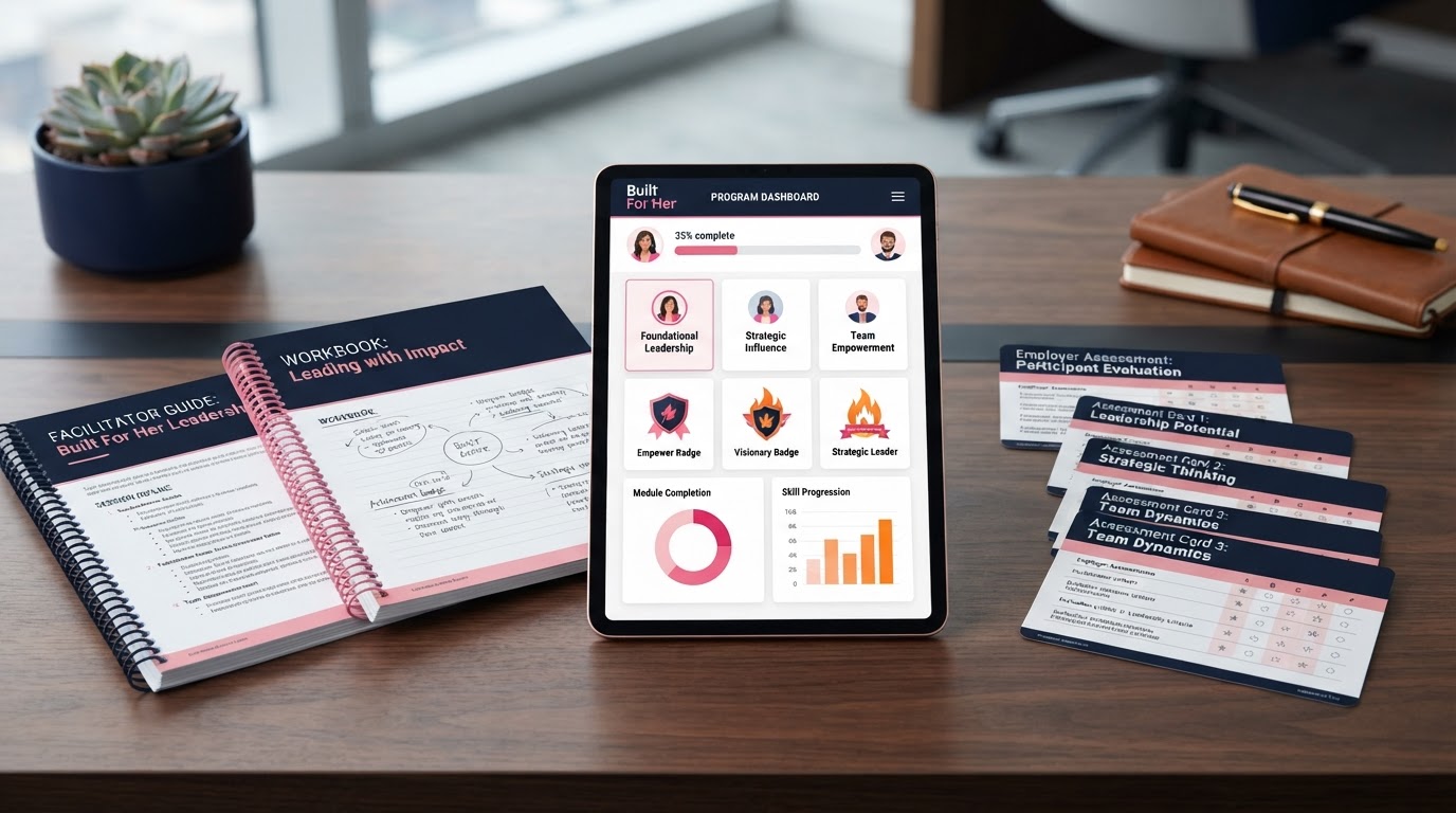 Built For Her employer toolkits, facilitator guides, and curriculum materials