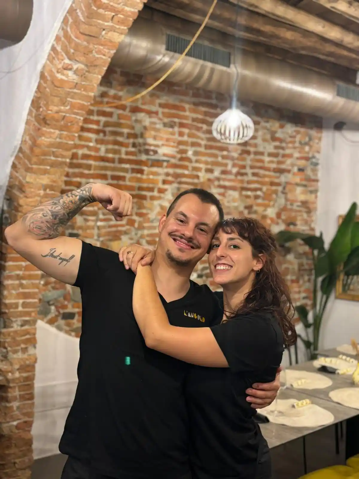 Claudiu e Francesca al Ristorante L'Angolo Savona