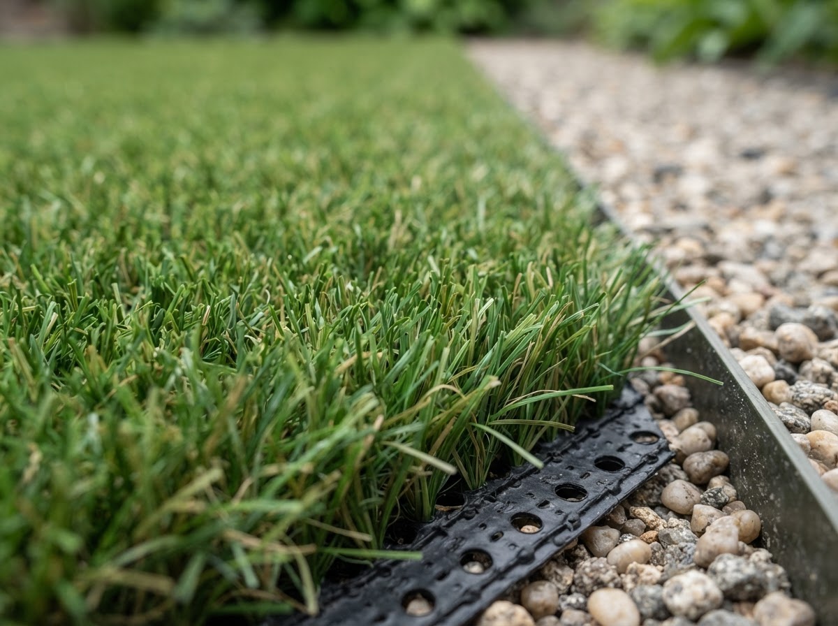 Close-up of pet-friendly artificial turf surface detail