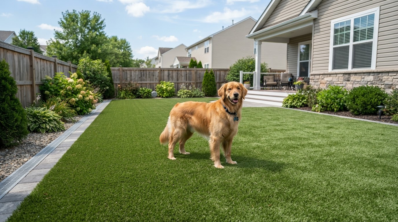 Pet turf installation for a dog yard in York Pennsylvania