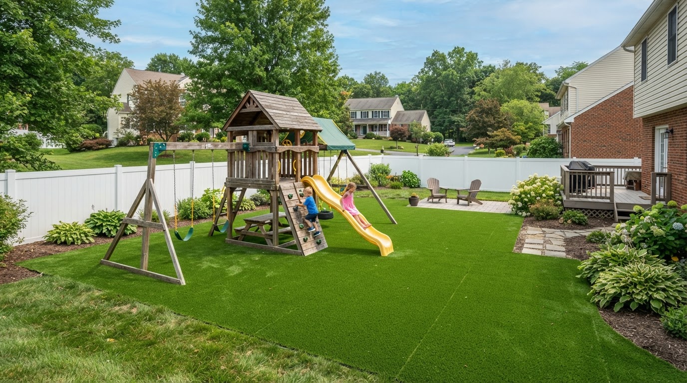 Playground turf installation for a recreation area in York Pennsylvania
