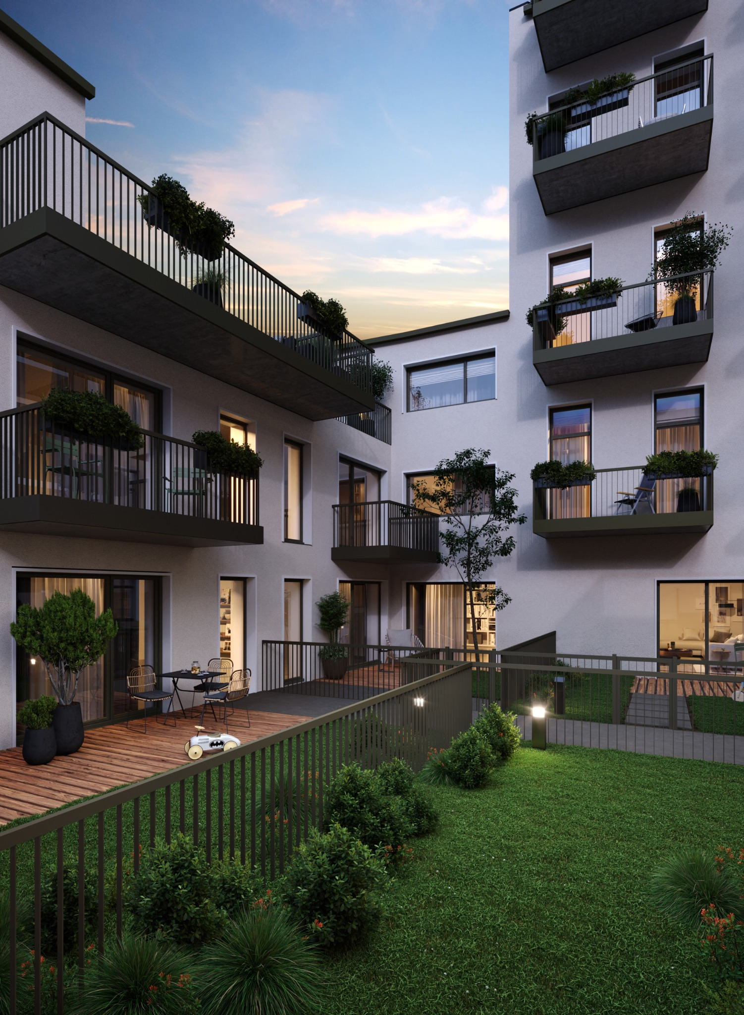 Innenhof – Architektur-Rendering