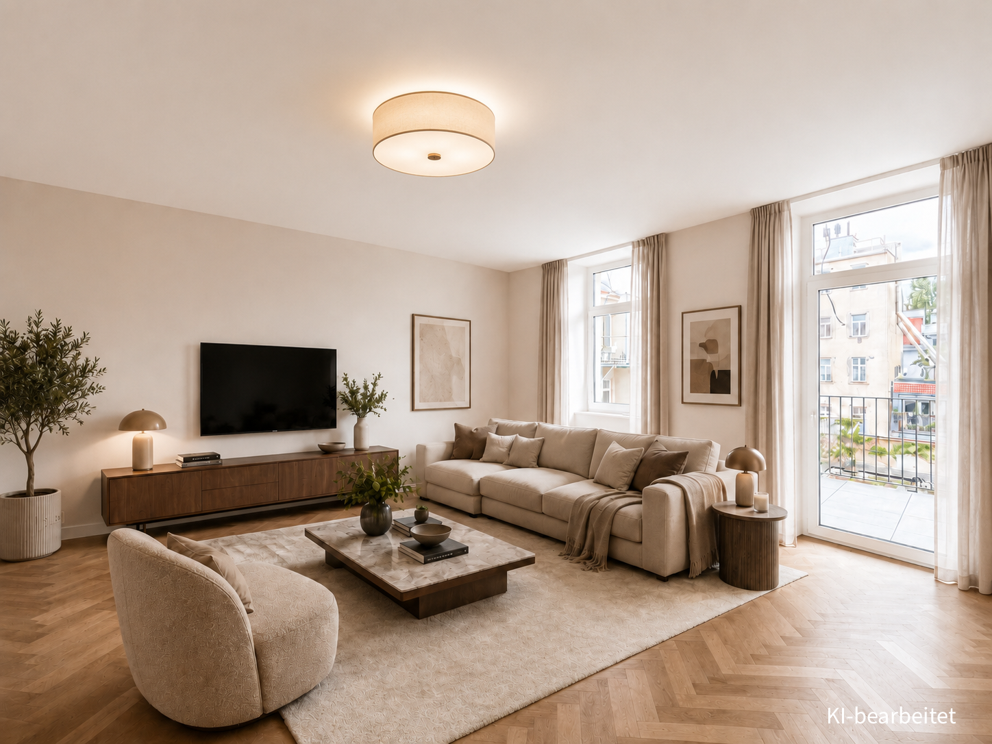 Wohnraum mit Balkonzugang