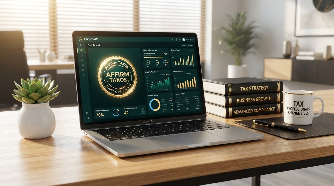 Affirm TaxOS Workspace - Modern tax software workspace on desktop