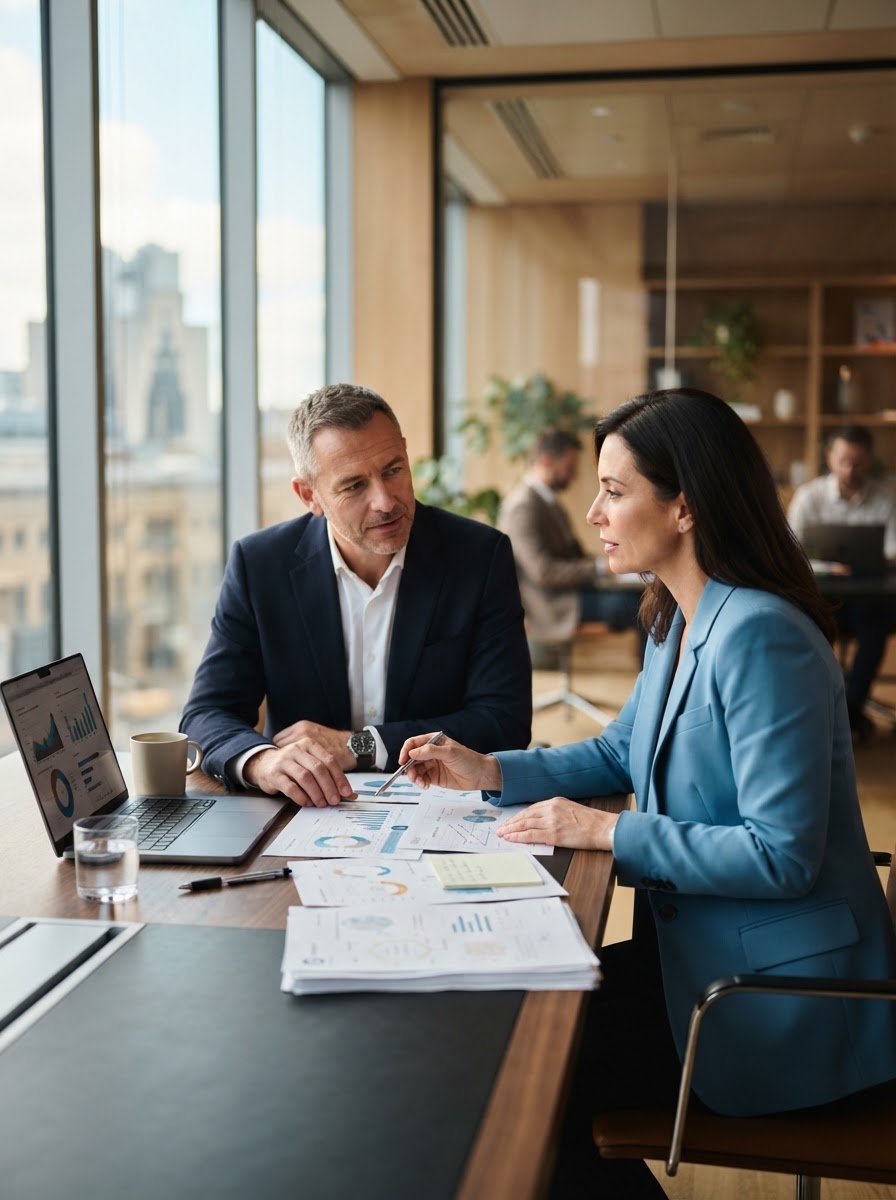 Business professionals in a strategic consulting meeting