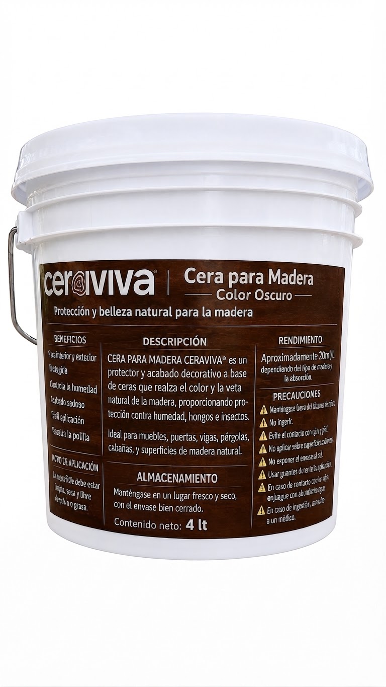 Cera Viva Oscuro 4 Litros