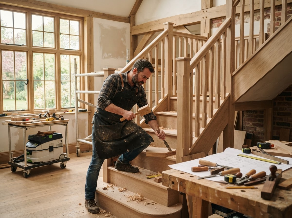 A craftsman working on a home renovation