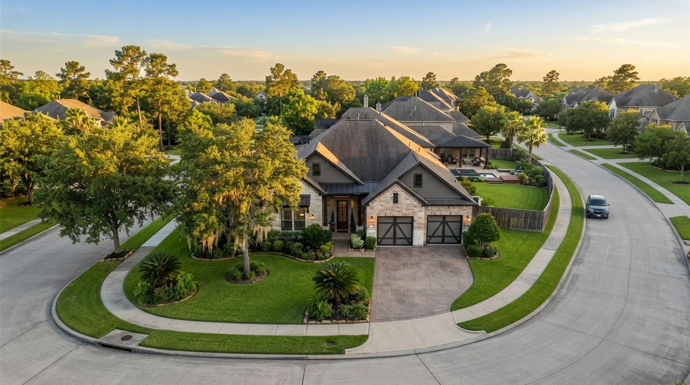 A modern Houston-area home — the kind of property Shield Plus Insulation Masters insulates and insulates