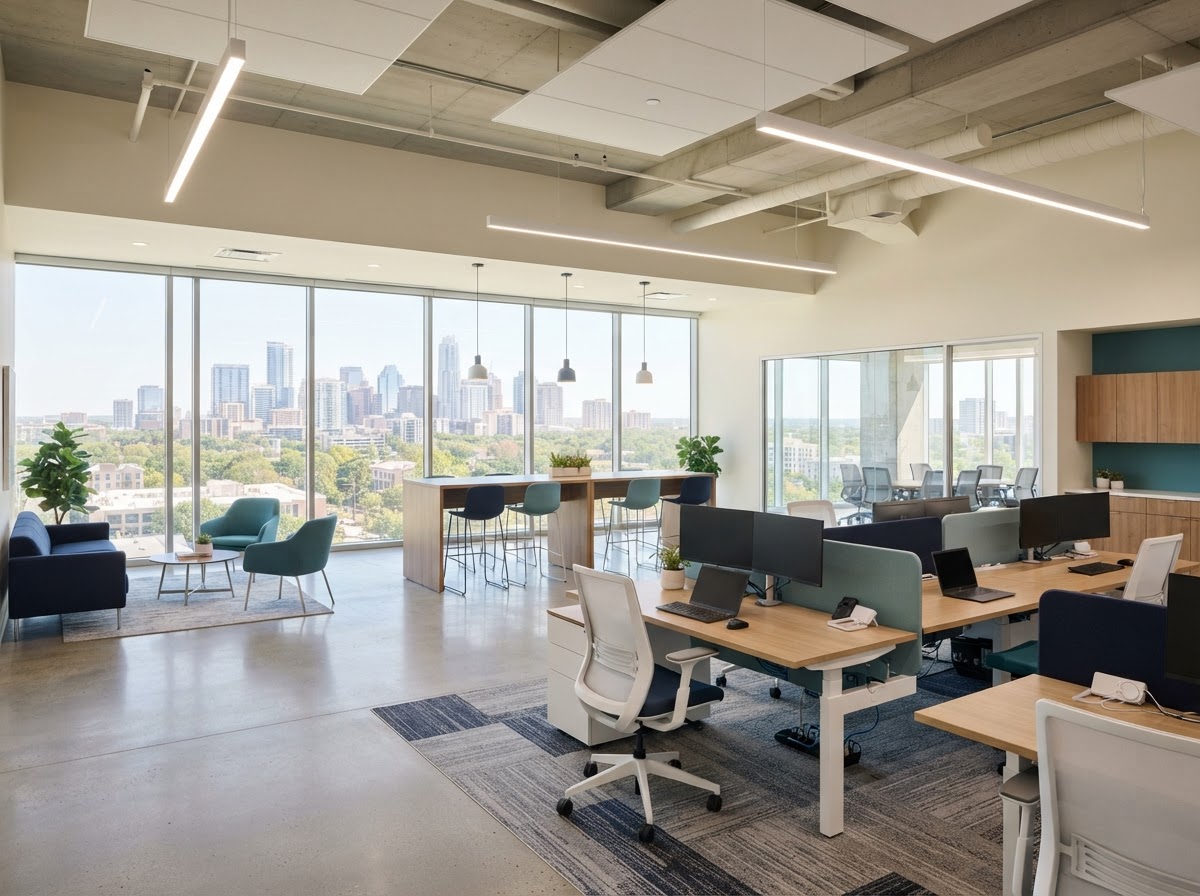 Clean modern commercial office interior
