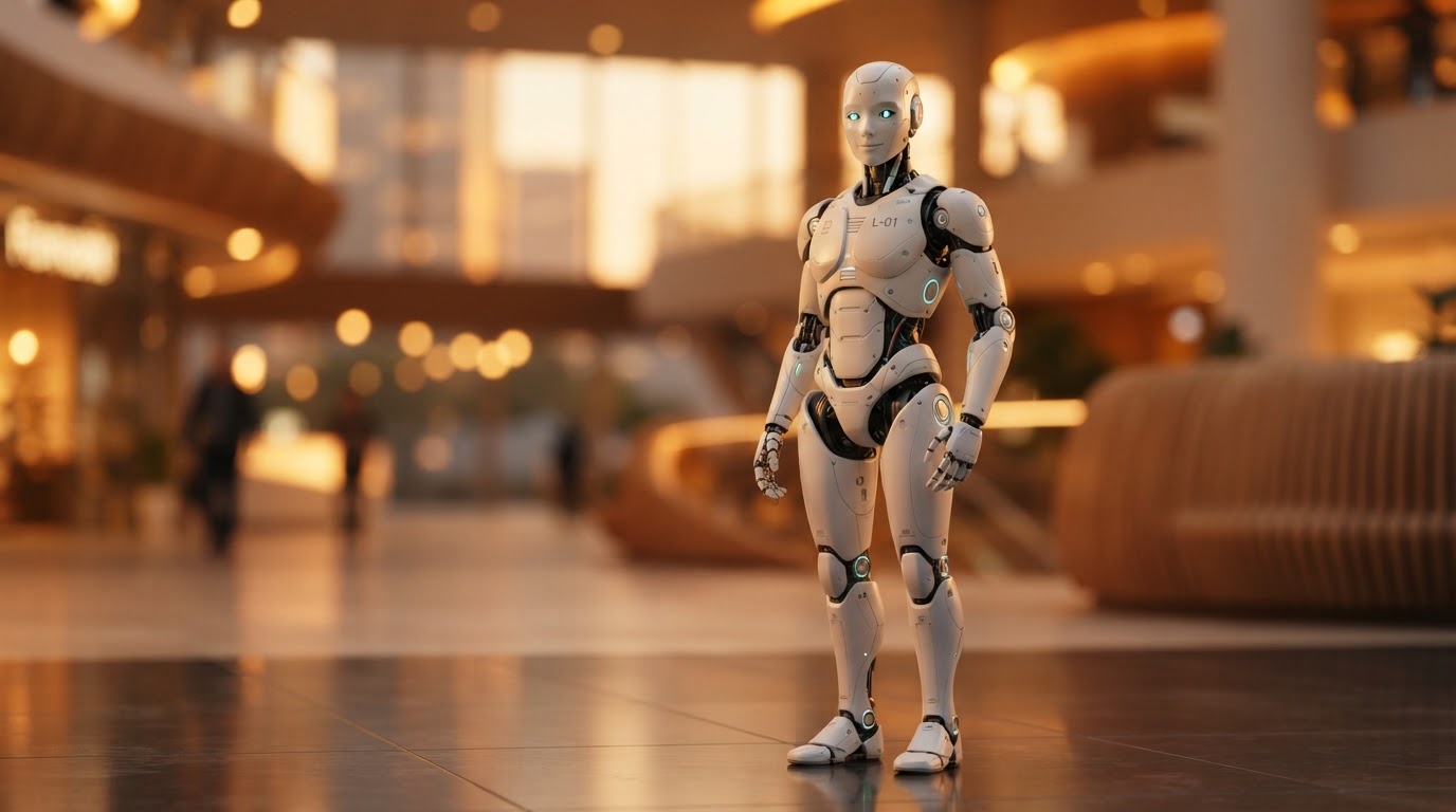 White AI robot representing custom AI systems