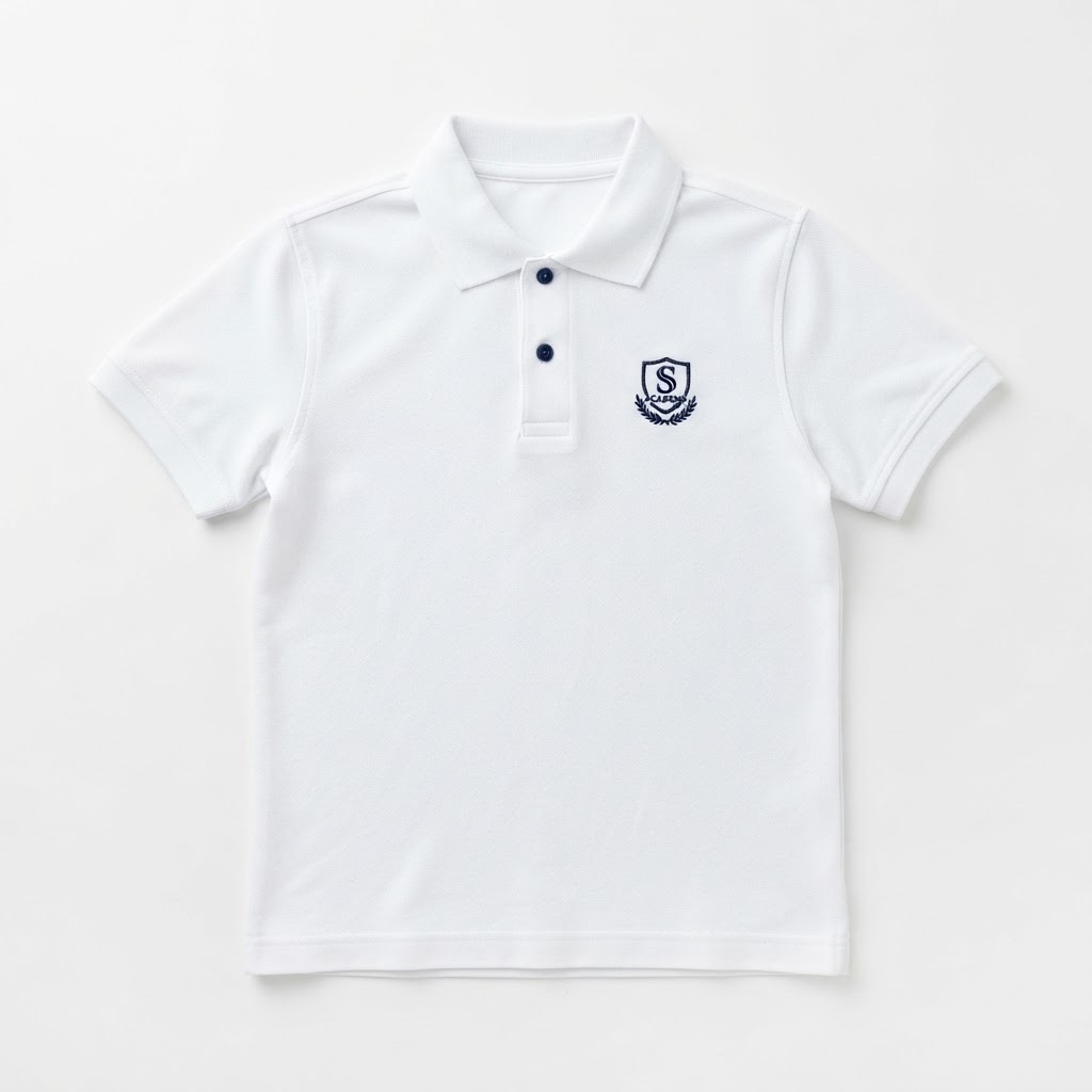 Tricou polo alb – mânecă scurtă