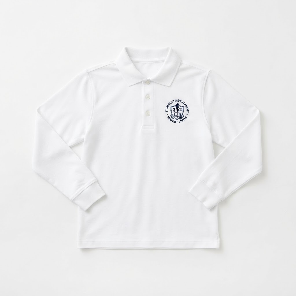 Tricou polo alb – mânecă lungă