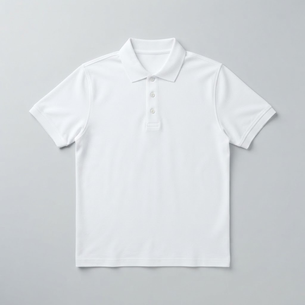 Tricou polo alb cu logo
