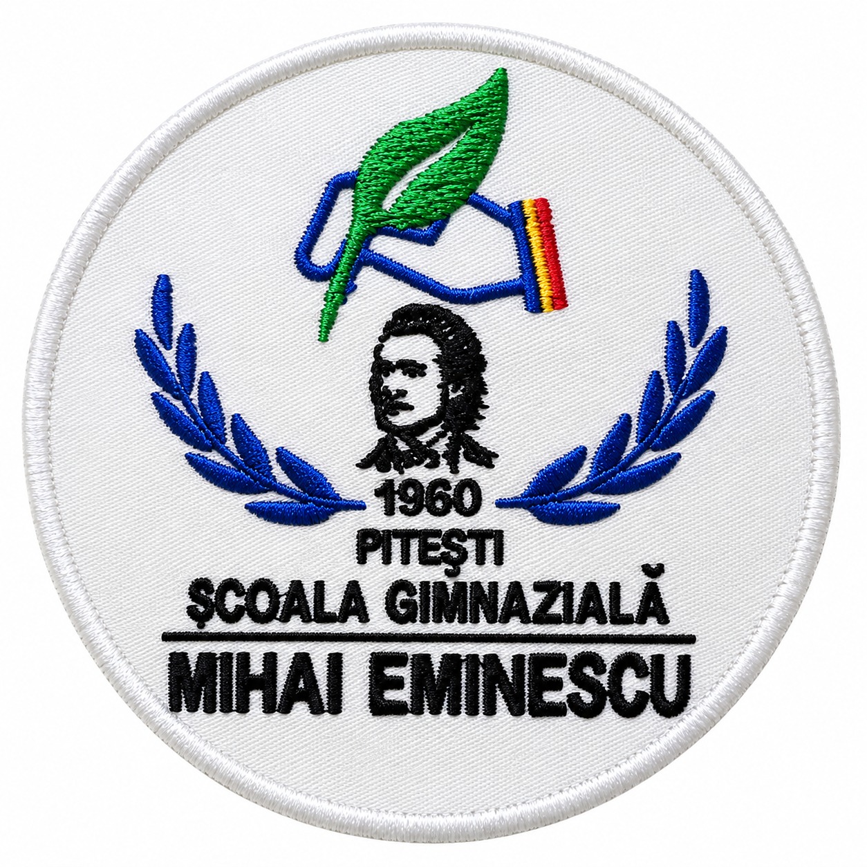 Ecuson brodat Școala Gimnazială Mihai Eminescu