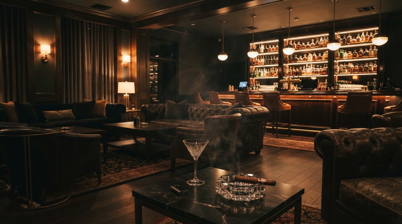 LIT Cigar Martini Lounge interior in Broad Ripple, Indianapolis