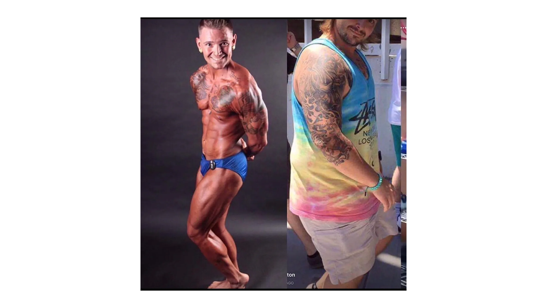 Male client physique transformation journey