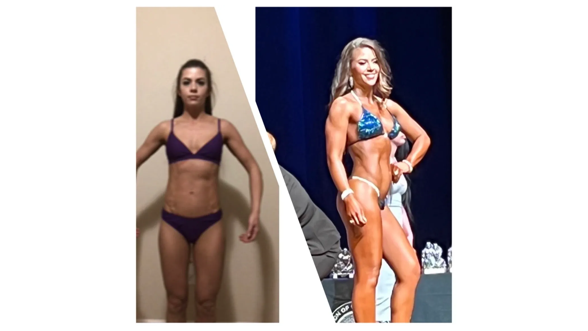 Female client fitness and stage transformation