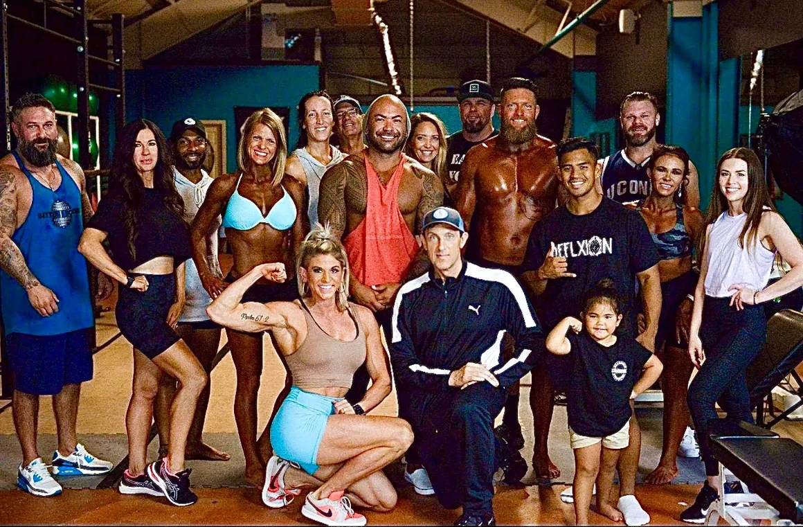 Nate Eaton with competitors group at Fitness Factory Gulf Shores