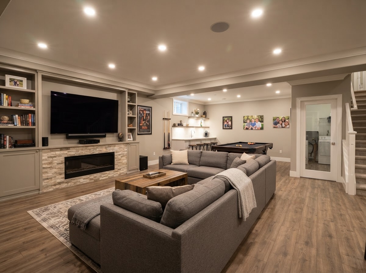 Finished Basements — Transform unused basement space into a beautiful, functional living area the whole family can enjoy.
