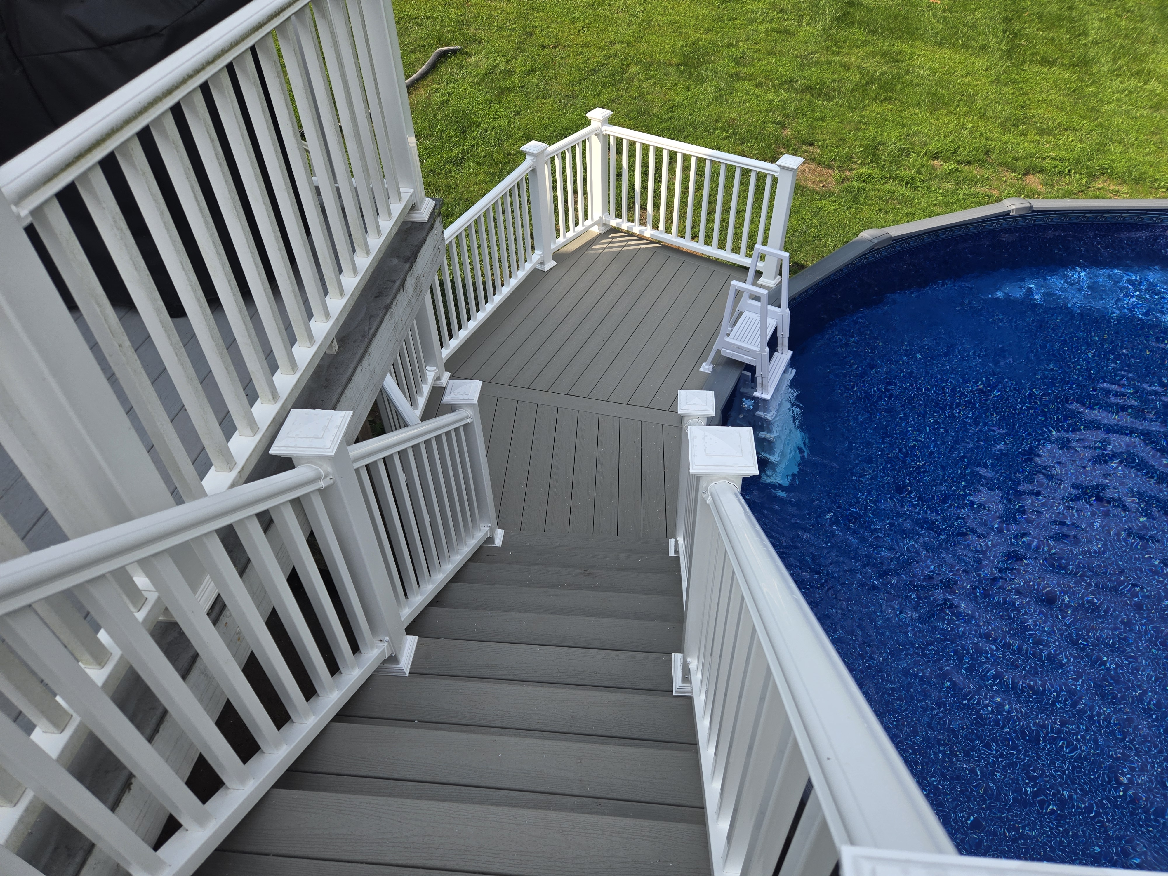 Multi-Level Custom Pool Deck & Architectural Stairway