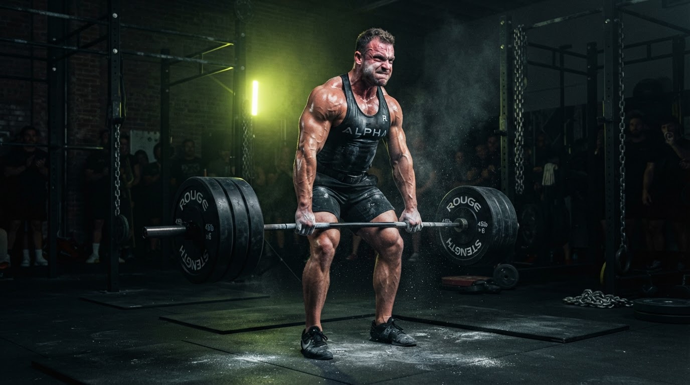 Athlete training with a barbell