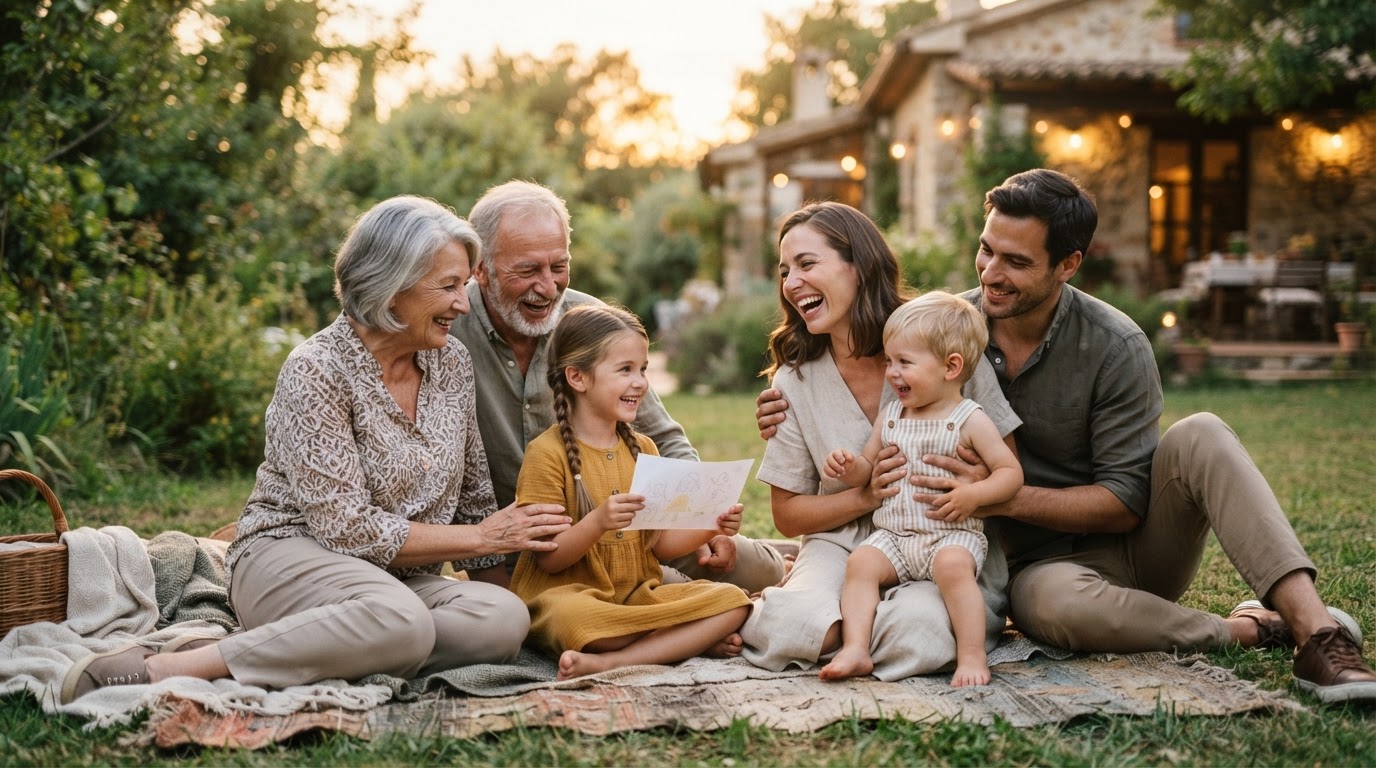A family spending time together outdoors, representing the people life insurance helps protect.
