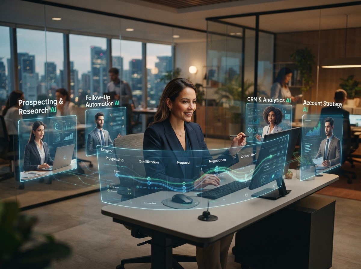 Líder de ventas latinoamericano trabajando con un equipo de ventas digital.