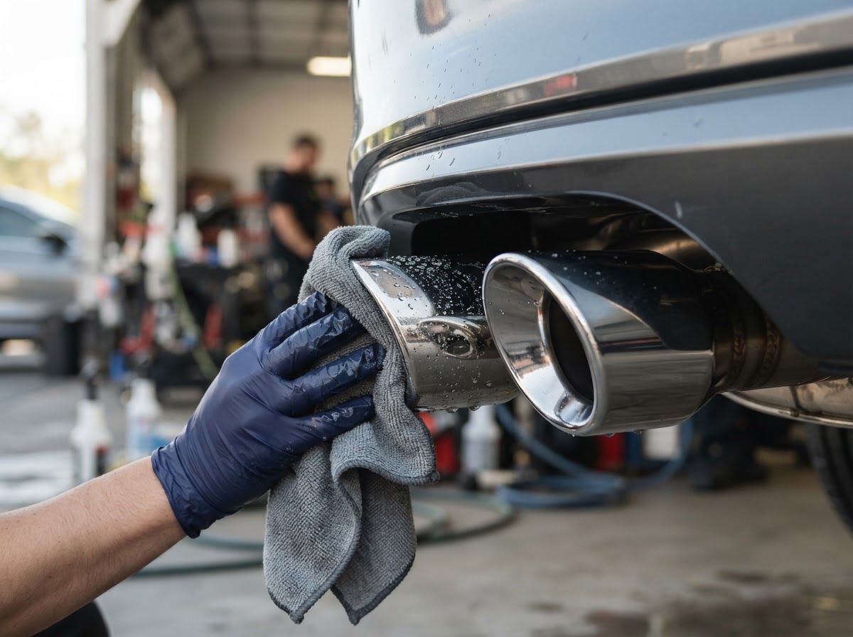 Exhaust Tip Polishing — automotive detailing at Mike Splash, Raleigh, NC