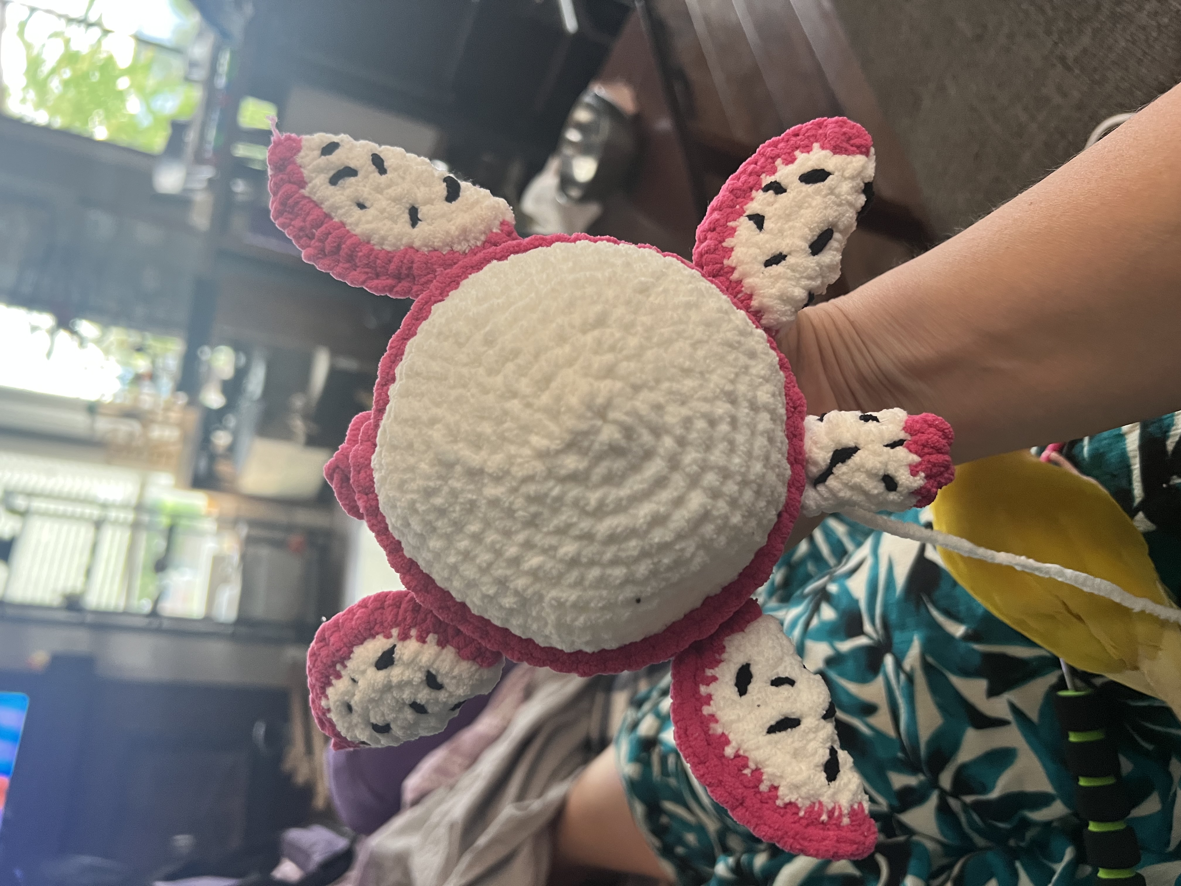 Pip partially assembled — legs, round body and head, with no seeds yet