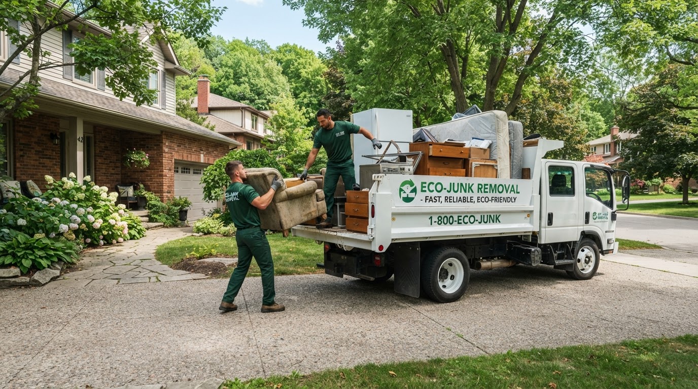 GreenHaul crew loading junk into a truck