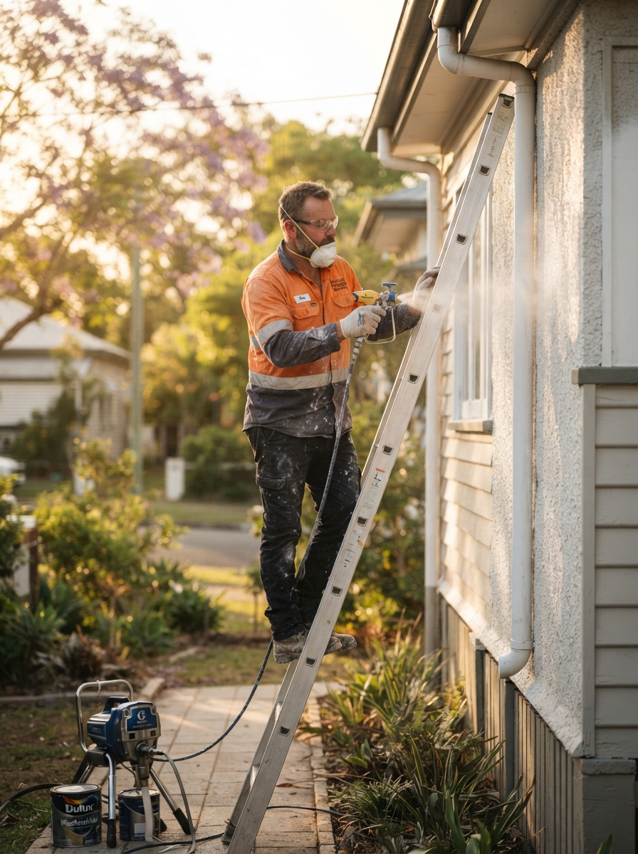 A local tradesperson focused on their work at a customer's home
