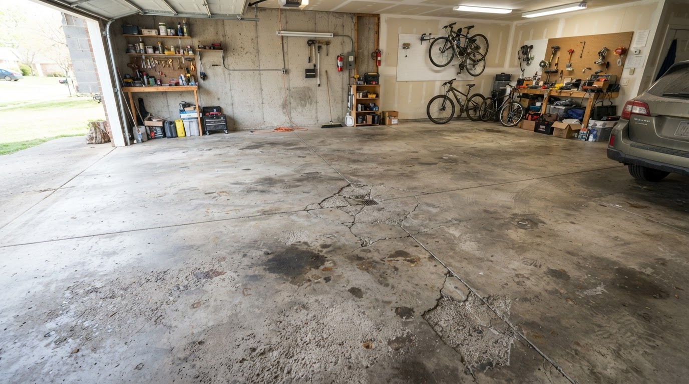 Garage Floor Transformation — Before