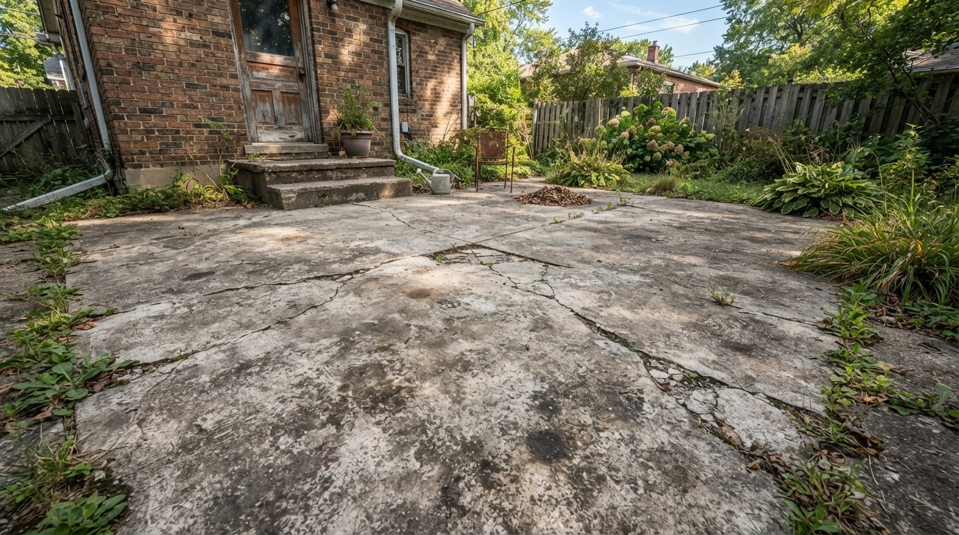 Patio Concrete Sealing — Before